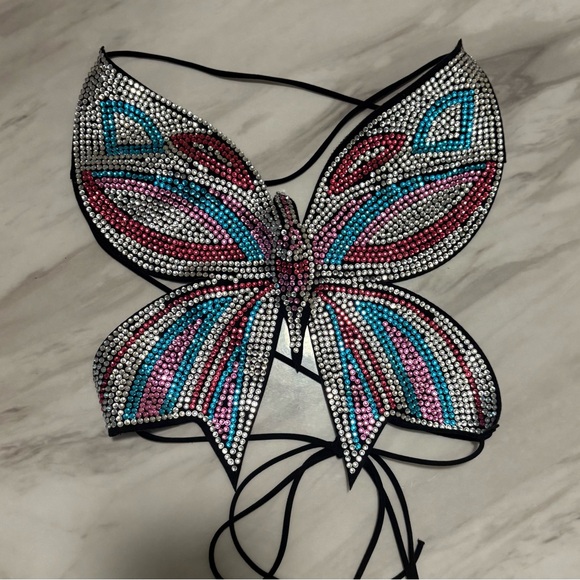 Sparkling Butterfly Rhinestone Top - Picture 1 of 2